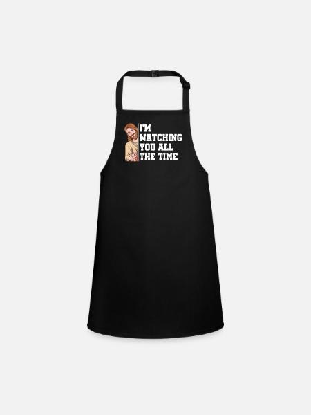 I'm watching you all the time Believe God - Children's Apron - black - Front
