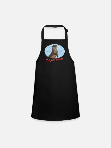 Otter Sea Otter Otter Gift - Children's Apron - black - Front