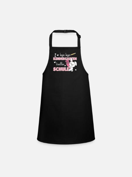 bye bye kindergarten hello school bunny - Children's Apron - black - Front