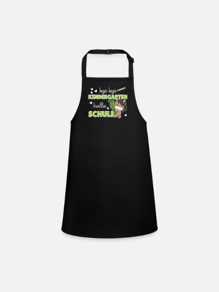 bye bye kindergarten hello school horse - Children's Apron - black - Front