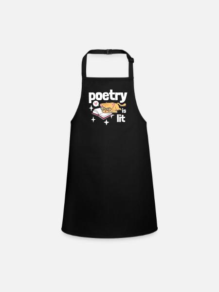 Poetry Is Lit - Children's Apron - black - Front