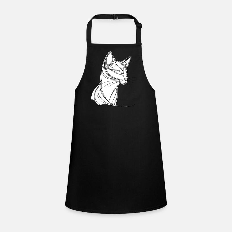 Chat dans l’art au trait fin Tablier Enfant