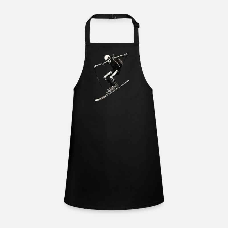 Graffiti skeleton on snowboard ski Children's Apron