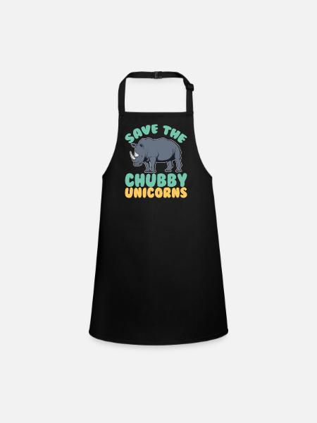 Save The Chubby Unicorns - Children's Apron - black - Front