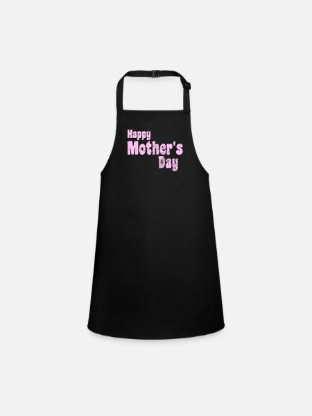 Happy Mother's day - Schürze für Kinder - Schwarz - Vorne