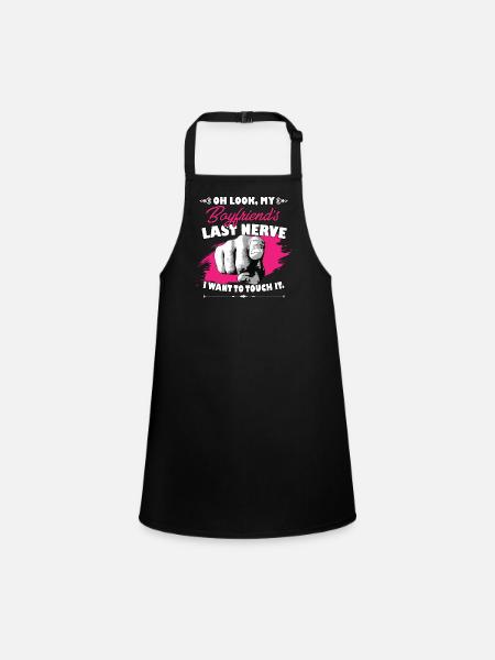 Look My Boyfriend's Last Nerve Funny Girlfriend - Children's Apron - black - Front