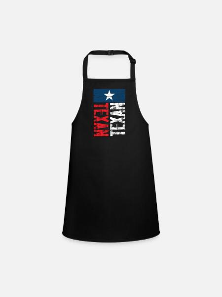 Texaner Sprüche Texas Texanisch Stolz - Schürze für Kinder - Schwarz - Vorne
