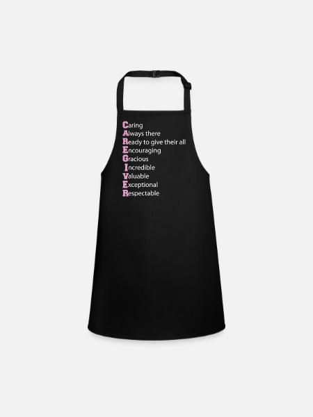 Caregiver Definition Elderly Caregiving Carer - Children's Apron - black - Front
