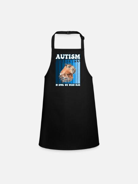 Capybara Autismus Awareness - Schürze für Kinder - Schwarz - Vorne