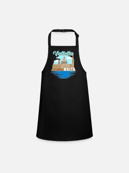 Valletta Malta Souvenir - Children's Apron - black - Front