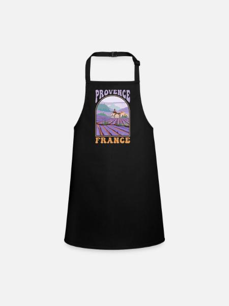 Provence Frankreich Souvenir - Schürze für Kinder - Schwarz - Vorne
