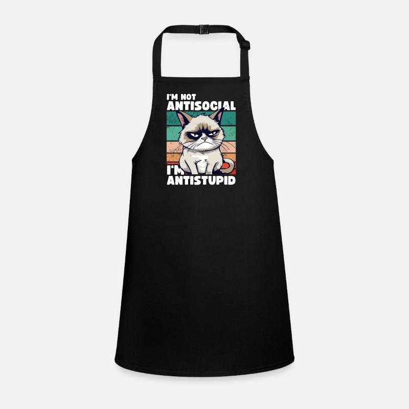 Grump Cat - Je ne suis pas antisocial - Je suis antistupide Tablier Enfant