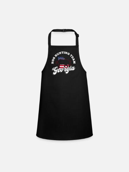Schweinejagd Georgia Design Für Wildschweinjäger - Tablier Enfant - noir