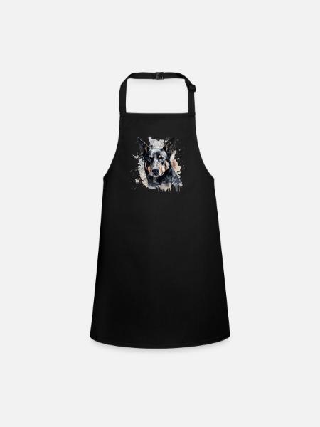 Australian Kelpie - Schürze für Kinder - Schwarz - Vorne