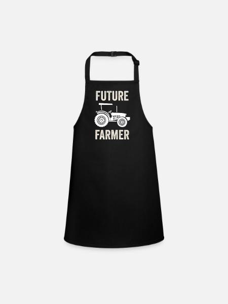 Future Farmer Farmers Farmer Farm - Children's Apron - black - Front