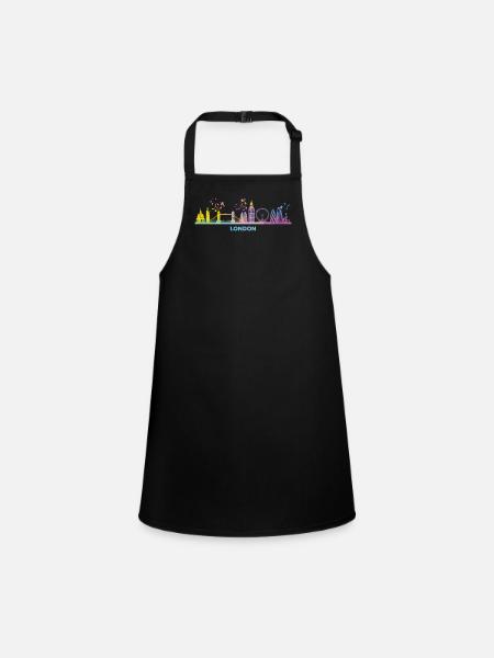 Londoner Skyline London - Schürze für Kinder - Schwarz - Vorne