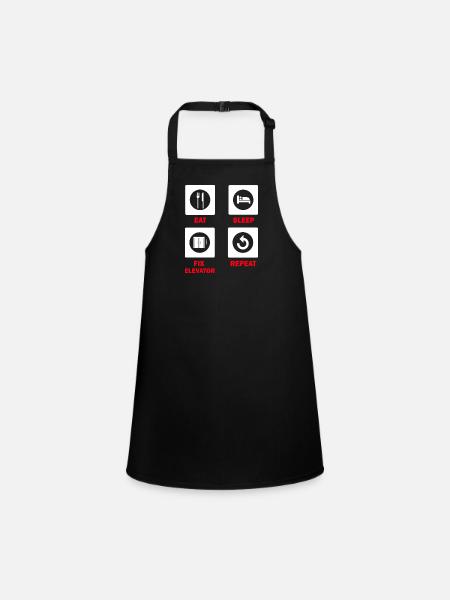 Elevator Technician Elevator Mechanic - Children's Apron - black - Front