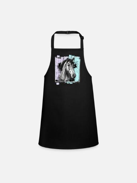Horse - Children's Apron - black - Front