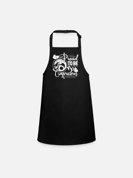Capricorn Proud To Be Capricorn - Children's Apron - black - Front
