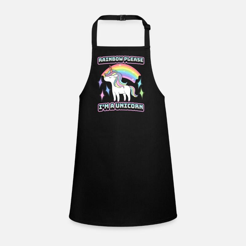 Lustiger Einhorn Unicorns Regenbogen Spruch Schürze für Kinder