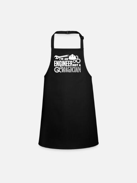 Engineer I'm An Engineer Not A Magician - Children's Apron - black - Front