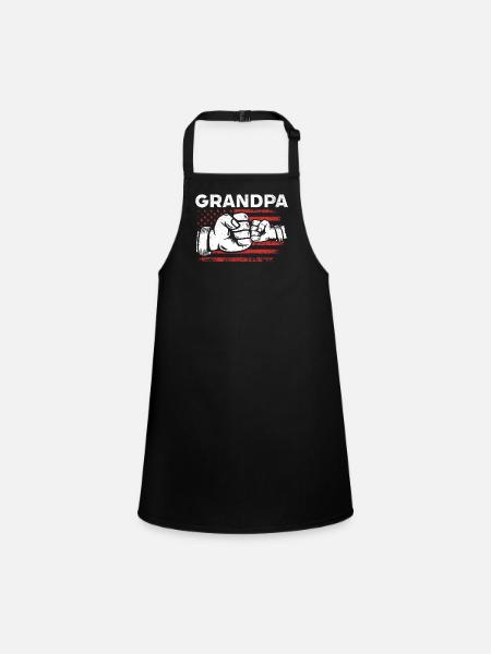 Grand-père Fathers Day USA Flag & Happy Fathers Day D - Tablier Enfant - noir - Devant
