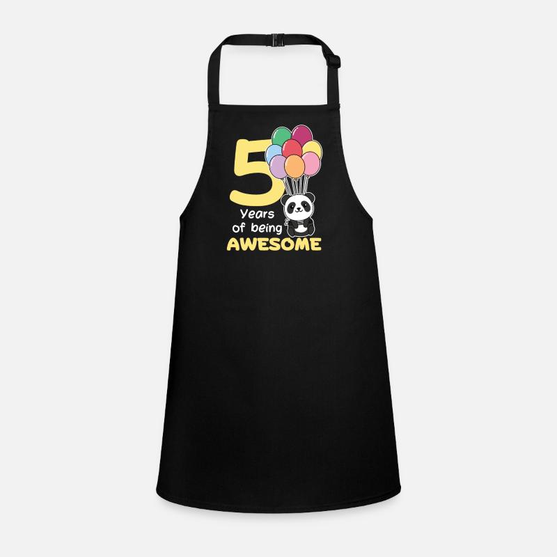 Panda for 5th birthday children five years old Children's Apron