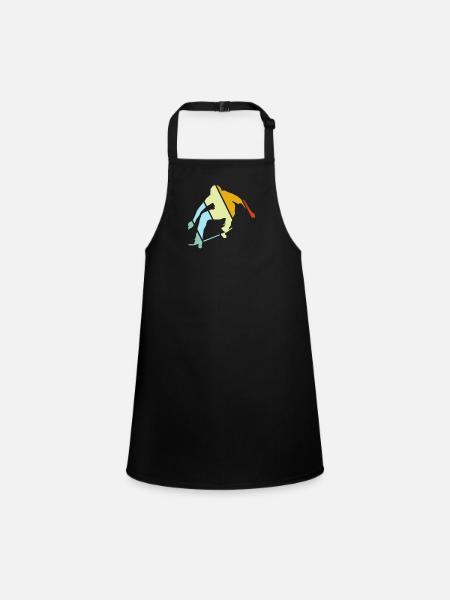 Skater Retro - Children's Apron - black - Front