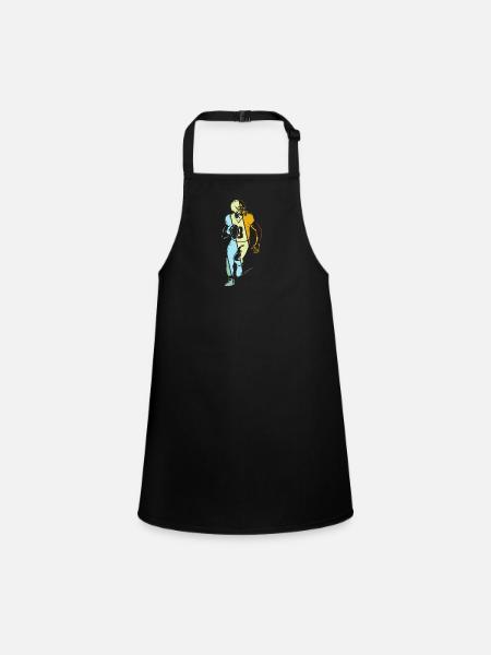 Football Retro - Children's Apron - black - Front