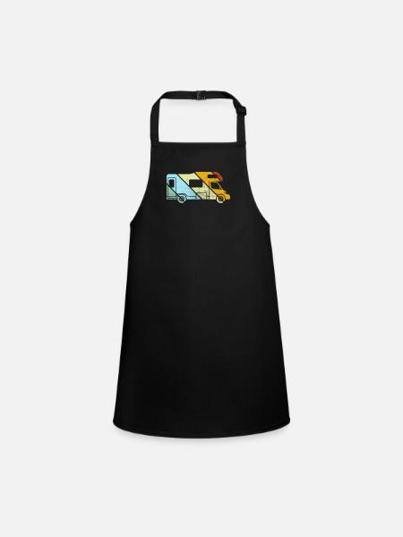 Motorhome Retro - Children's Apron - black - Front