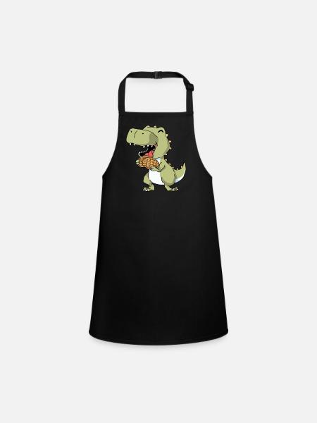 Gaufres T-Rex - Tablier Enfant - noir - Devant