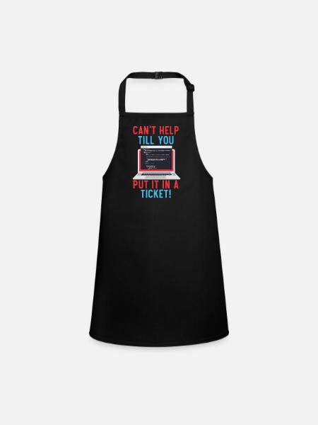 I.T. I'm only here for the cache - Children's Apron - black - Front