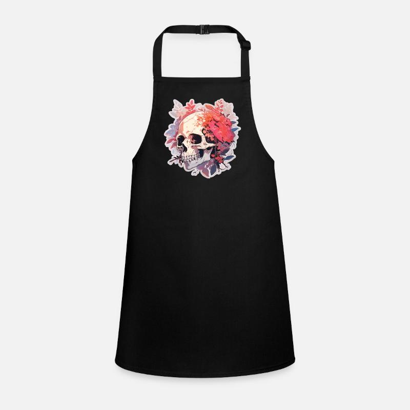 Skull Totenkopf Blumen Skulls Schürze für Kinder