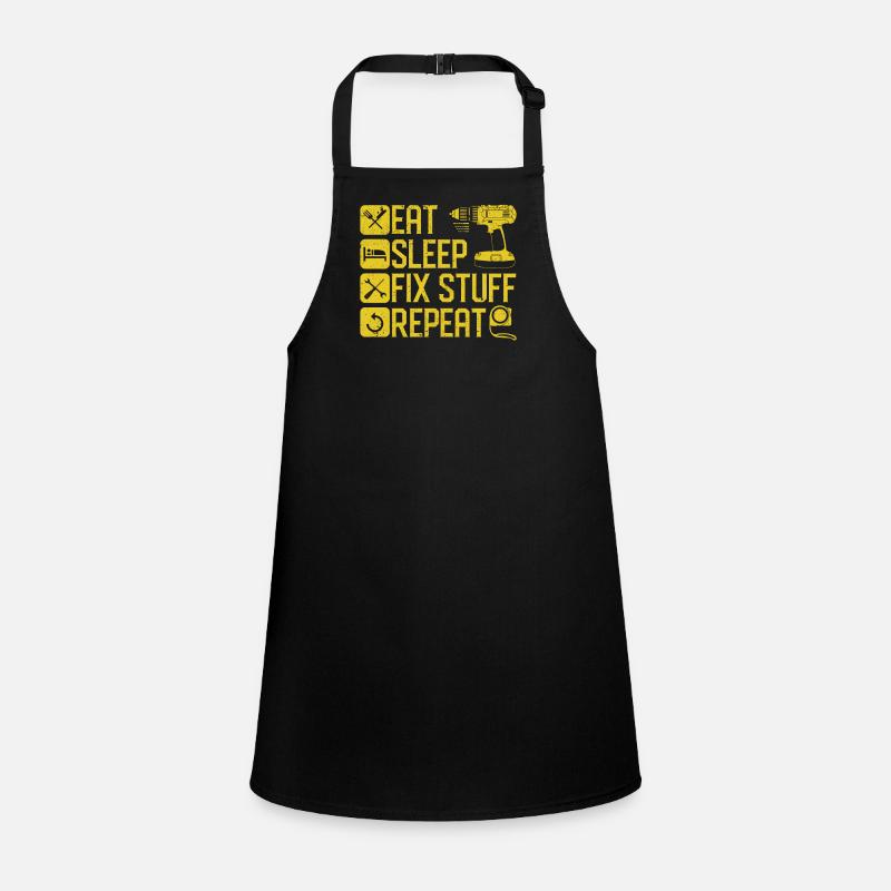 Eat Sleep Fix Stuff Repeat Funny Handyman Schürze für Kinder