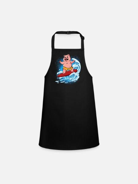 Surfeurs de vagues Surfeurs Surfeurs - Tablier Enfant - noir - Devant