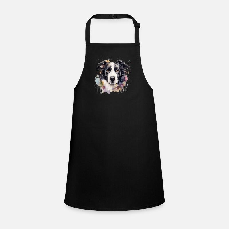 Border Collie - Children's Apron - black