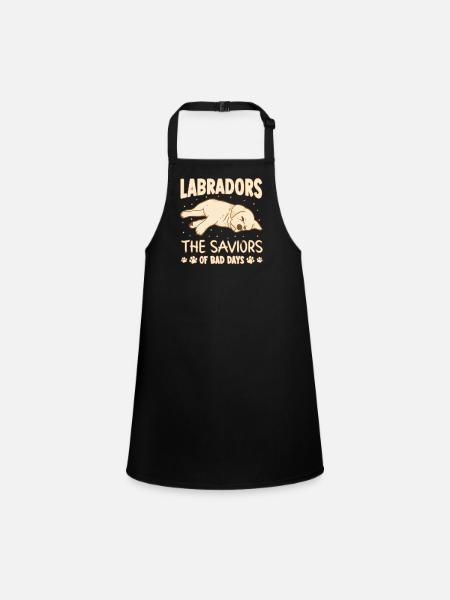 Labradors the Saviors of Bad Days - Children's Apron - black - Front