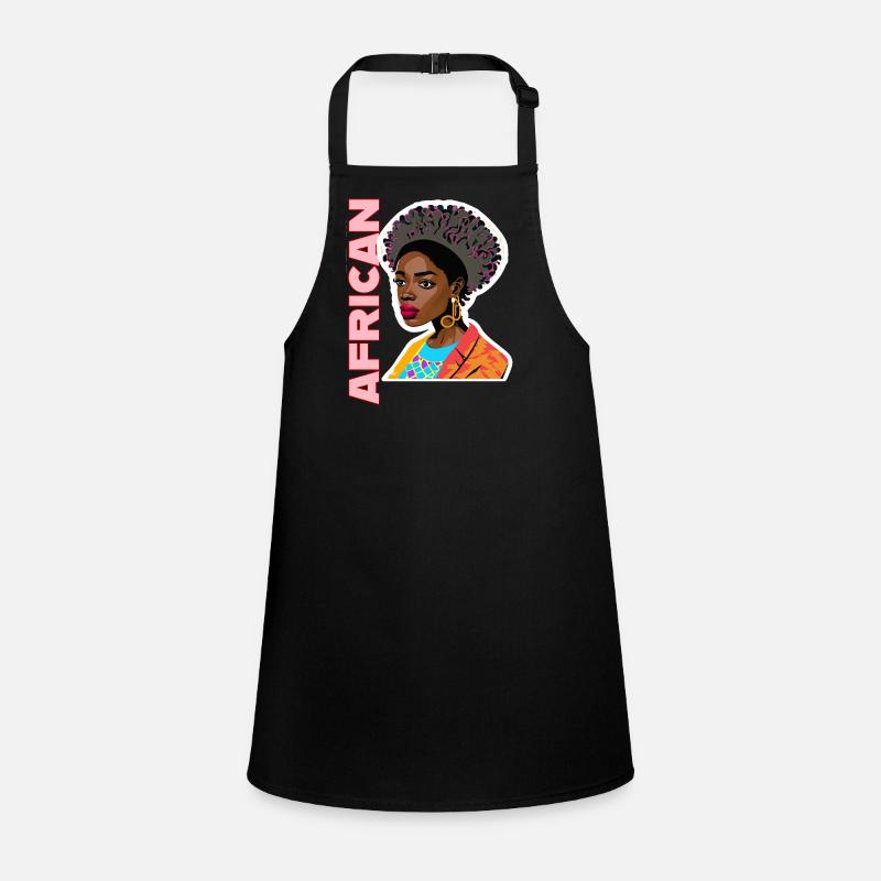 Black lady with African lettering Children's Apron
