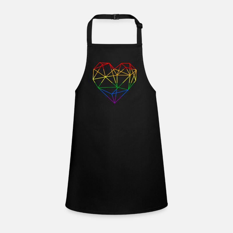 Polygon Heart Rainbow Love LGBT Children's Apron