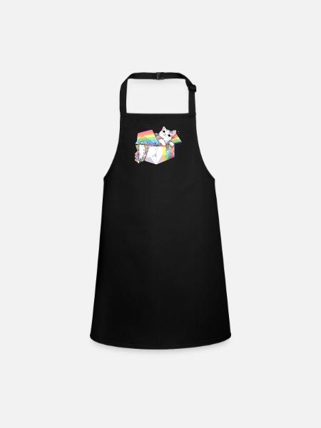 Cool Pet Lover Rainbow Cat LGBT Transgender Humour - Tablier Enfant - noir - Devant