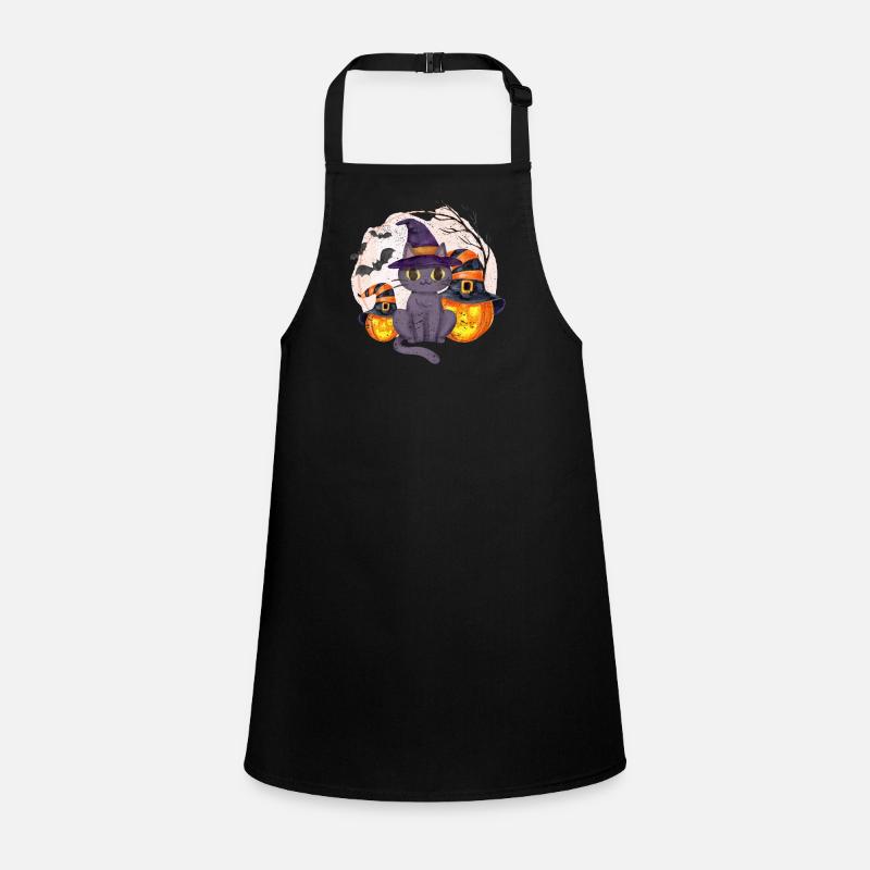 Halloween Mignon Chat Citrouille Chapeau de Sorcière Drôle Tablier Enfant