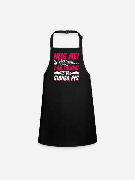 Guinea Pig Talking To The Guinea Pig - Children's Apron - black - Front