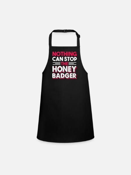 Honey Badger Nothing Can Stop Honey Badger - Children's Apron - black - Front