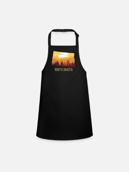 North Dakota - Children's Apron - black - Front