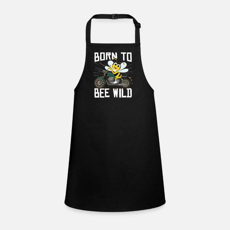 Born To Bee Wild Motorcycle Biker Honeybee Children's Apron