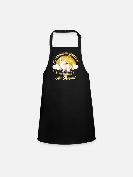 Childhood Cancer Warriors Are Magical - Children's Apron - black - Front
