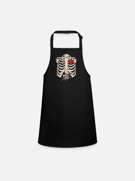 Skeleton Pregnancy Announcement Gemini XRay - Children's Apron - black - Front