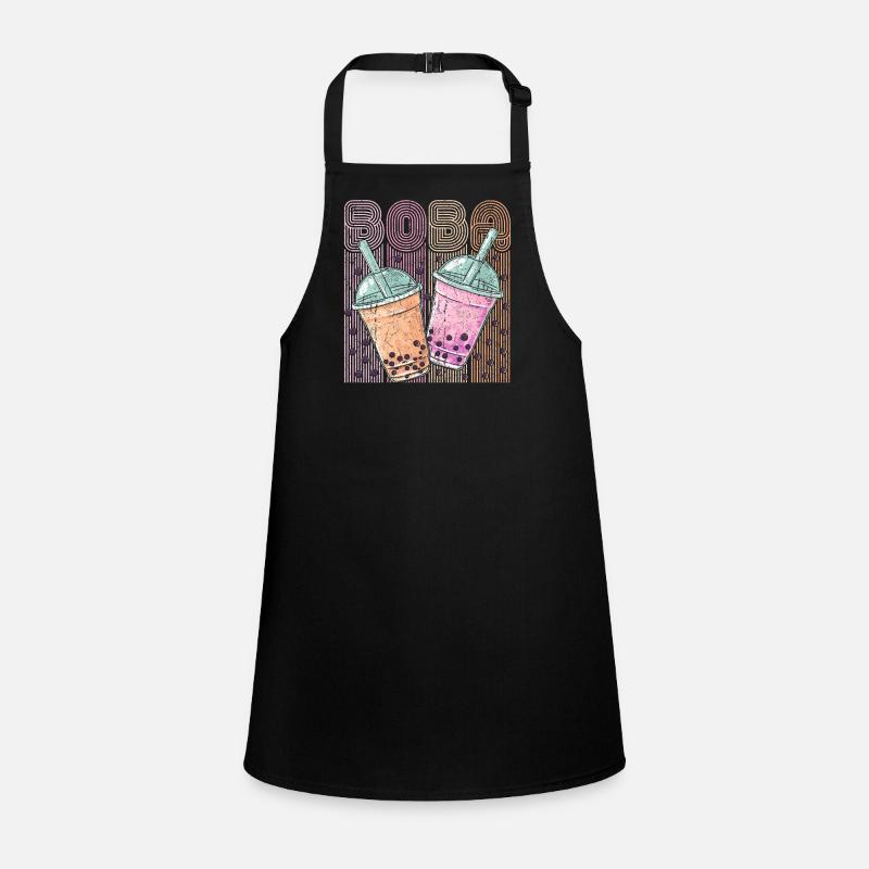 Boba Tea Design Bubbles Bubble Tea Retro Boba Tablier Enfant
