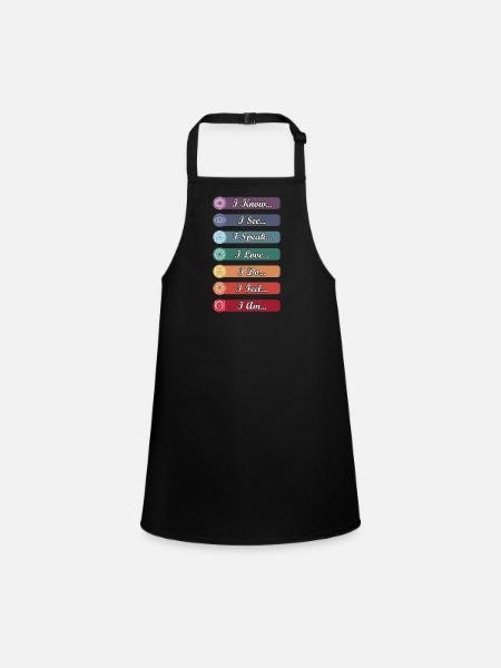Symboles de chakra de yoga - Tablier Enfant - noir - Devant