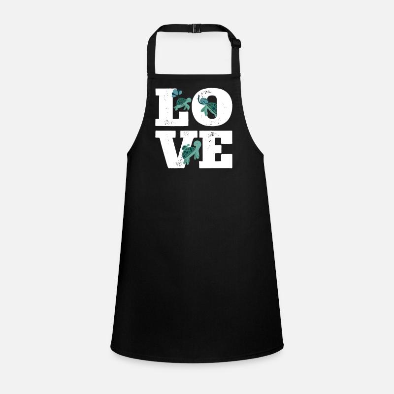 Sea Turtle Tortoise Love Schürze für Kinder